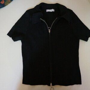 Jolie & Joy Full Zip up Sweater Shirt Blouse XL
